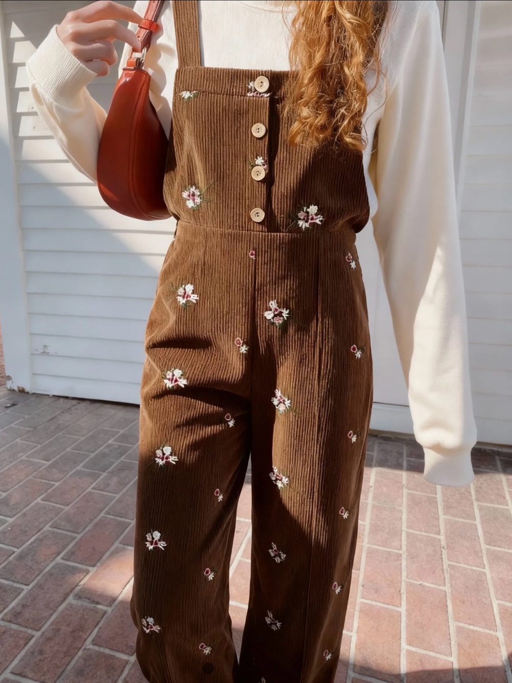 Cider Brown Floral Wide Leg Jumpsuit